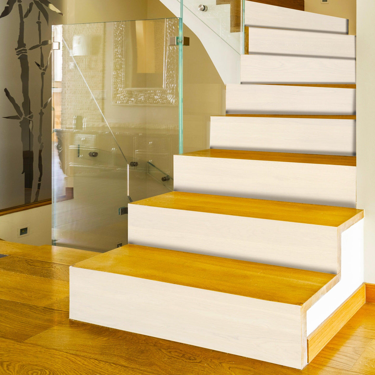 White Self-adhesive Stairs Risers Stickers - Decords