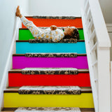 Rainbow Stair Riser Stickers - Decoration Strips Stairway Ladder Steps - Decords