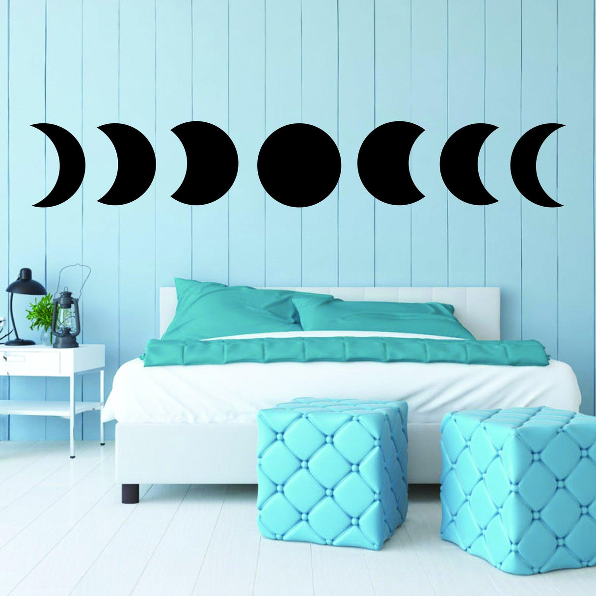 Moon Phase Wall Decor Sticker - Moon Phases Vinyl Decal - Decords