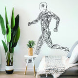 Mens Body Siluette Wall Decal - Sexy Fitness Silhouette Art Sticker For Office Gym Club Decor - Decords