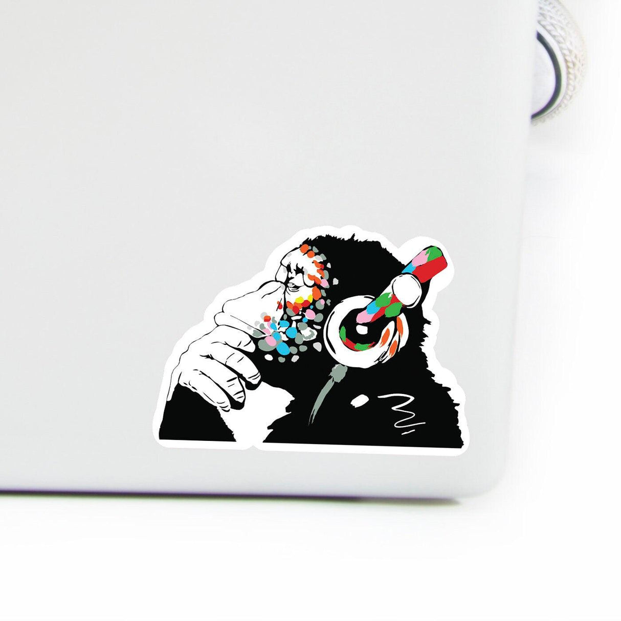 Glow in the Dark Monkey Laptop Vinyl Sticker - Glowing Music Decal For Macbook - Decords