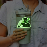 Glow in The Dark Laptop Vinyl Decal - Glowing Music Monkey In Headphones Sticker - Decords