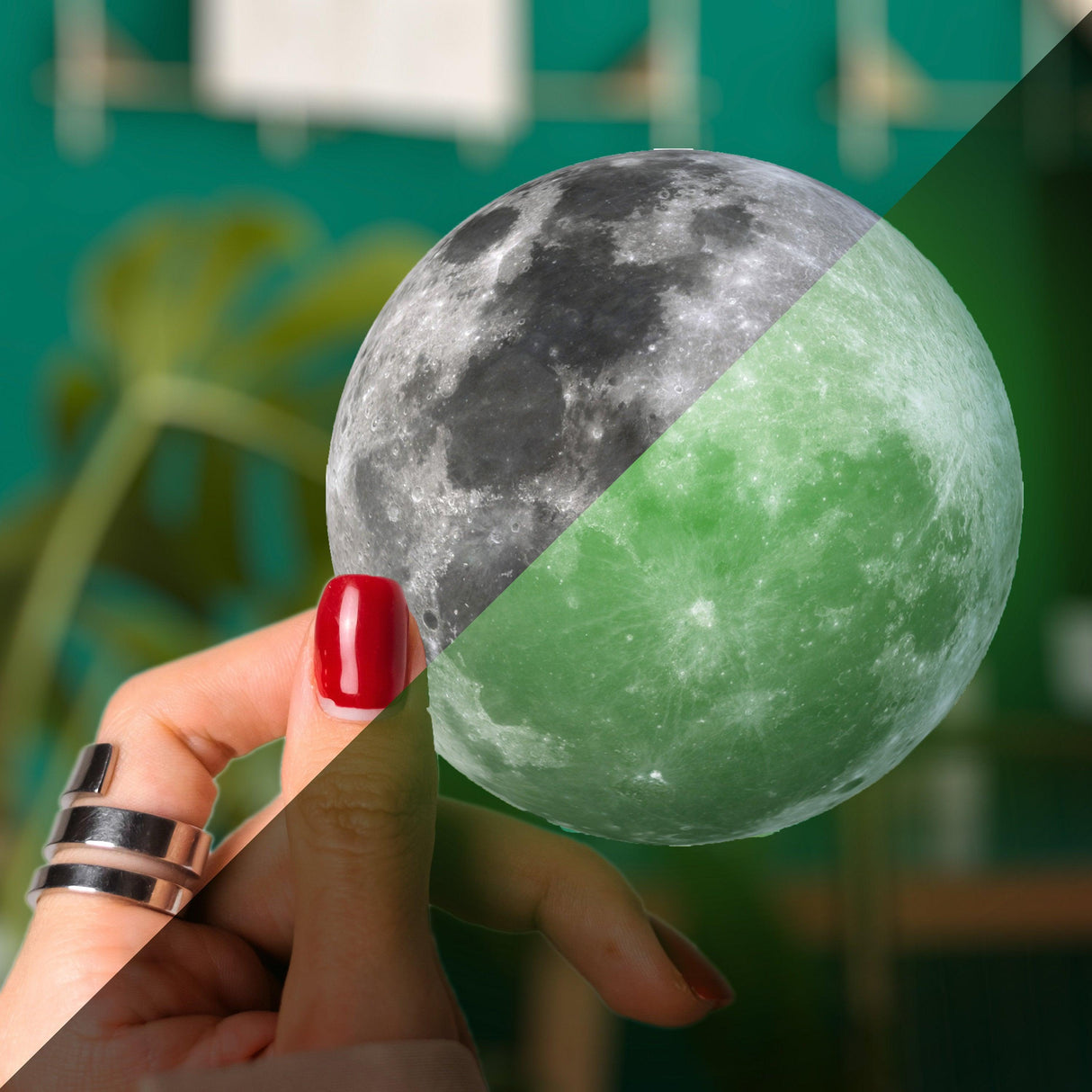 Glow in The Dark Laptop Vinyl Decal - Glowing Full Moon Sticker - Decords