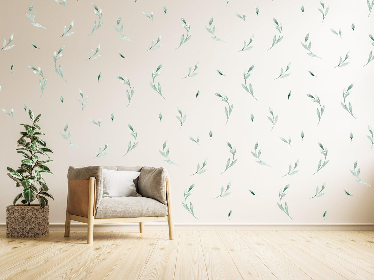 Olive Botanical Vinyl Wall Stickers: Redefine Your Area with Natural Sophistication - Decords