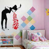 Street Art Style Love Sick Girl Wall Decal - Urban Vinyl Sticker Collection - Decords