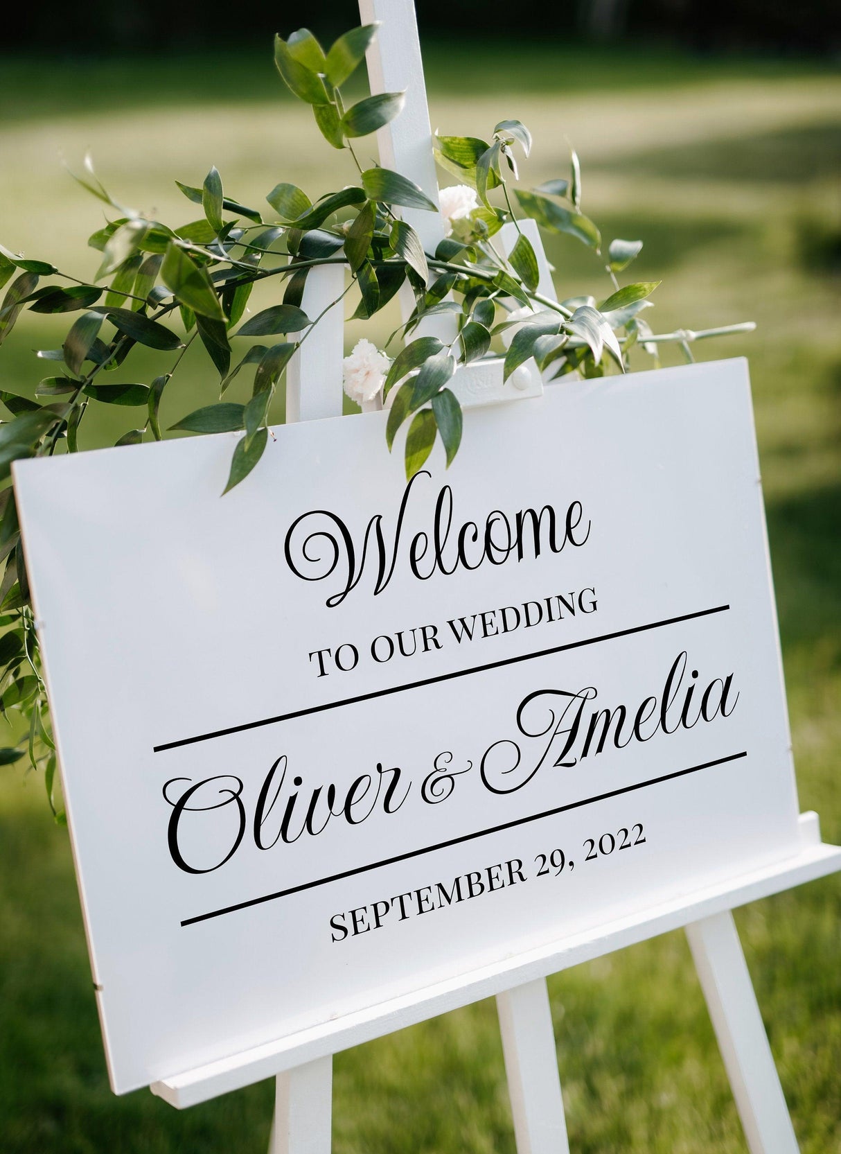 Welcome To Our Wedding Sign Decal - Custom Name Vinyl Sticker For Mirror Wedding Ceremony - Decords