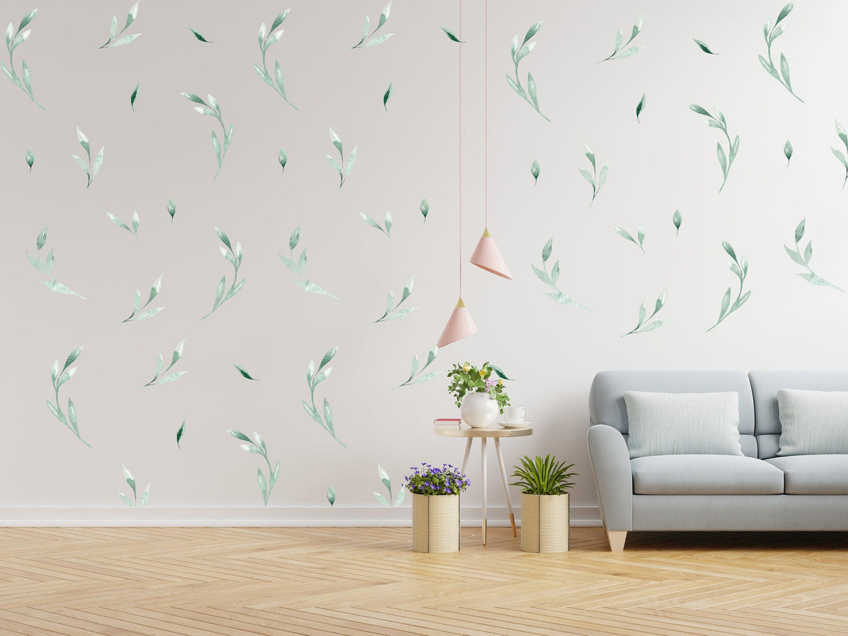 Olive Botanical Vinyl Wall Stickers: Redefine Your Area with Natural Sophistication - Decords