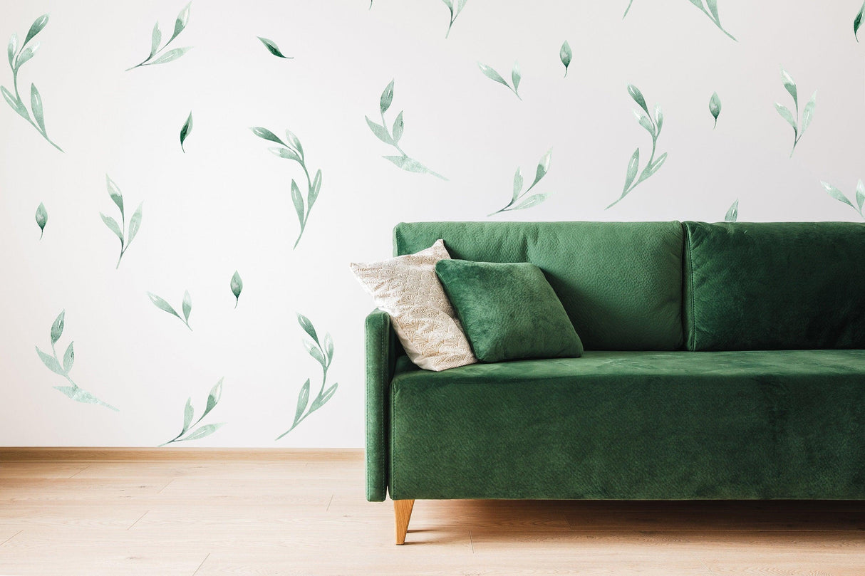 Olive Botanical Vinyl Wall Stickers: Redefine Your Area with Natural Sophistication - Decords