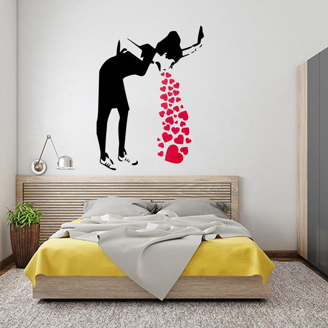 Street Art Style Love Sick Girl Wall Decal - Urban Vinyl Sticker Collection - Decords