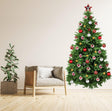 Christmas Tree Wall Vinyl Decal - Large Pine Ornaments Sticker Decoration For Living Kids Room - Decords