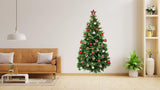 Christmas Tree Wall Vinyl Decal - Large Pine Ornaments Sticker Decoration For Living Kids Room - Decords