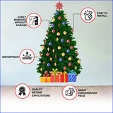 Large Christmas Tree Wall Sticker - Green Pine Vinyl Decal Decoration For Living Room - Decords