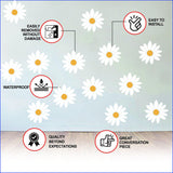 24x Daisy Wall Decals - White Flowers Room Decor Stickers - Decords