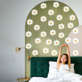 24x Daisy Wall Decals - White Flowers Room Decor Stickers - Decords