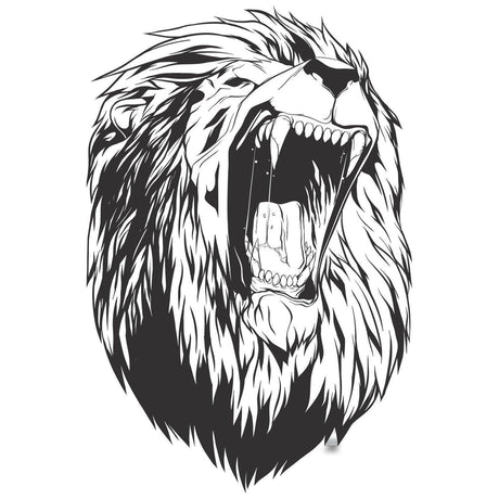 Lion Head Wall Vinyl Sticker - Roar Animal King Face Window Art Decor Silhouette Decal - Decords