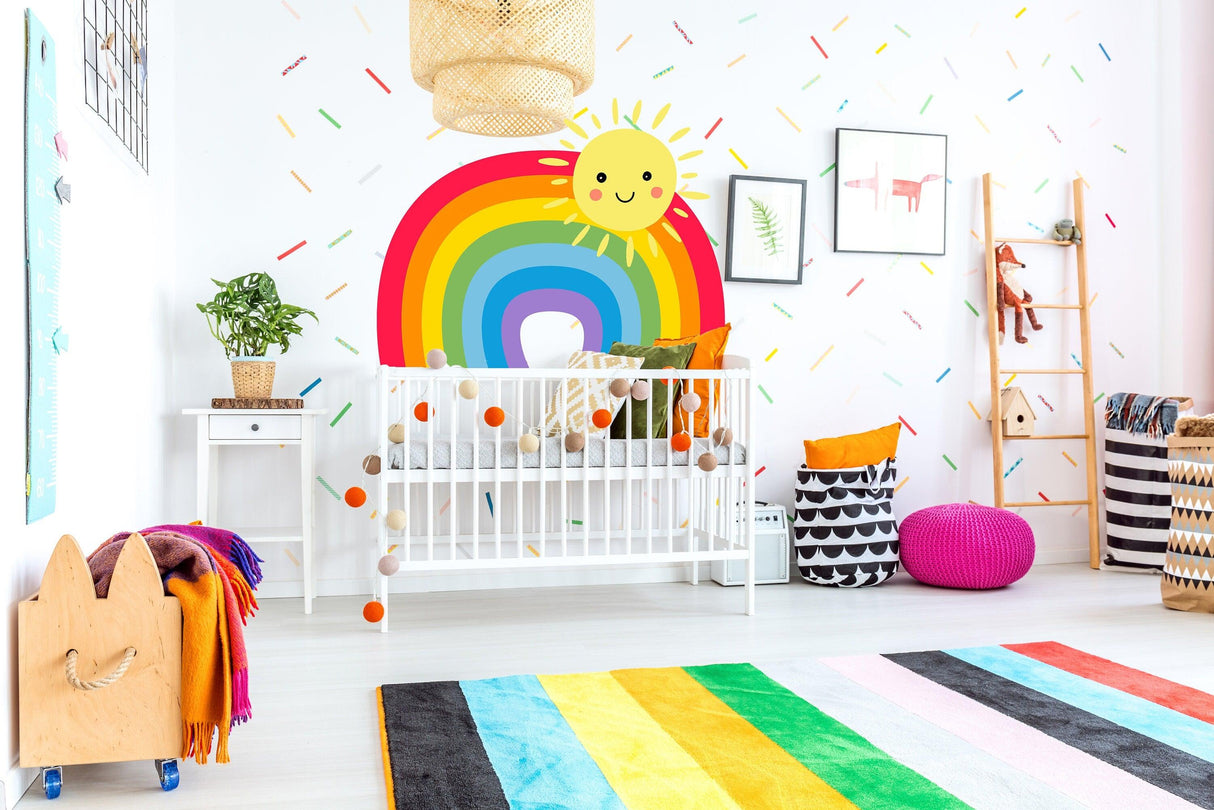 Rainbow Wall Sticker - Nursery Baby Room Decoration Colorful Vinyl Decal - Decords