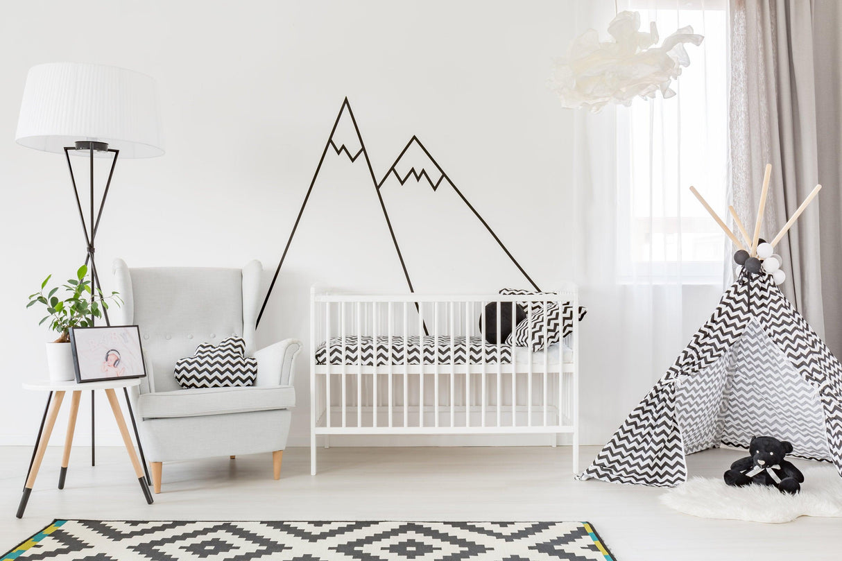 Black Mountain Line Peel and Stick Decals - Trendy Wall Stickers - Decords