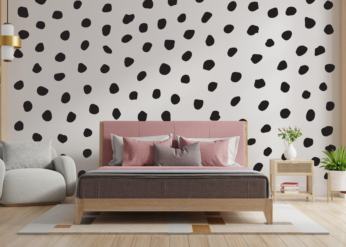 250x Polka Dots Wall Decal - Irregular Modern Dot Stickers - Decords