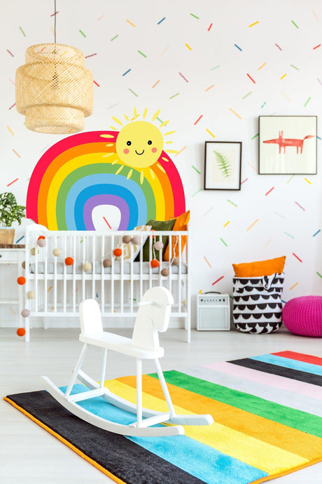 Rainbow Wall Sticker - Nursery Baby Room Decoration Colorful Vinyl Decal - Decords