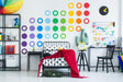 36x Rainbow Circle Wall Decals - Dots Stickers Room Decor - Decords