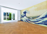 Kanagawa Wave Wallpaper Decal - The Great Waves Japanese Ocean Art Vinyl Wall Sticker for Home Decor - Decords