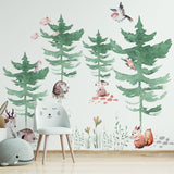 Woodland Wonders Vinyl Wall Decal Set - Whimsical Animal & Forest Theme Stickers - Decords