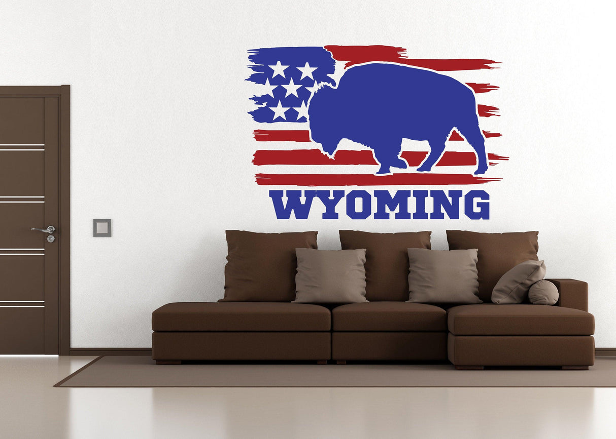 Rustic Wyoming State Wall Decal - Charming Decal for Your Interior Walls - Decords