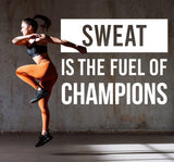 Gym Quote Wall Decal - Sweat is the Fuel Fitness Workout Motivation Sticker - Decords