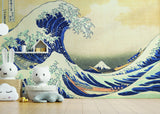 Kanagawa Wave Wallpaper Decal - The Great Waves Japanese Ocean Art Vinyl Wall Sticker for Home Decor - Decords