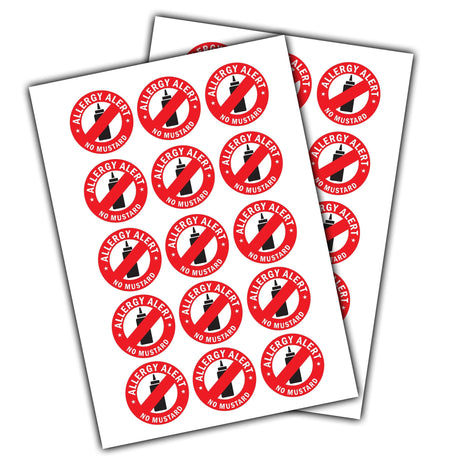 Mustard Allergy Alert Labels: Allergy-Free Safety Stickers - Decords