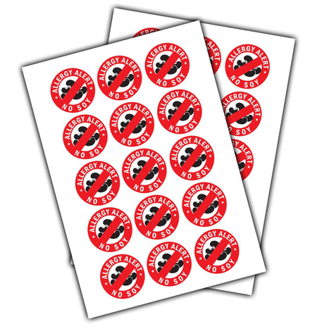 Allergy Alert Soy Stickers: Essential Safety Information Label - Decords