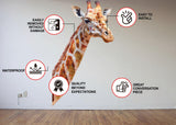 Giraffe Wall Decal - Playful Animal Stickers - Decords