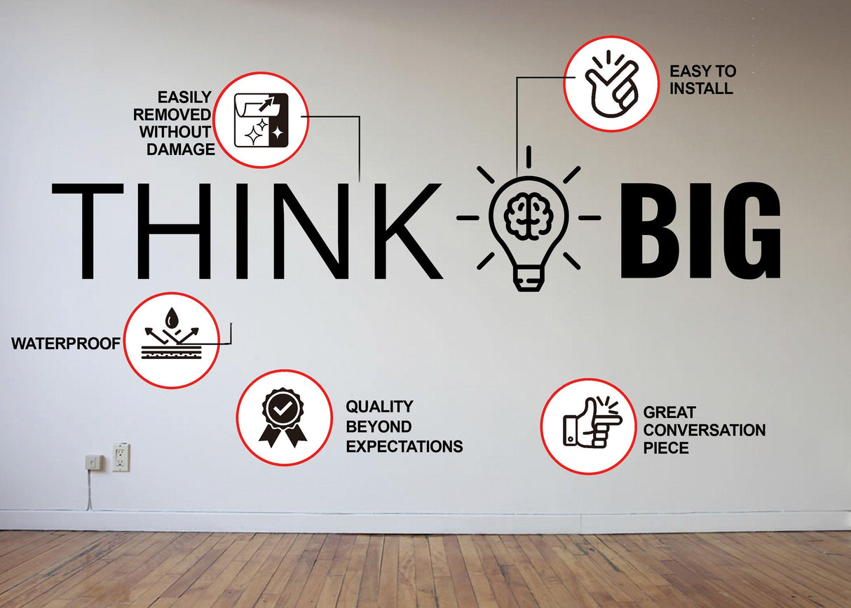 Thing Big Wall Art Sticker for Office Success - Thinking Smart Inspirational & Motivational Conference Room Decor Decal - Decords