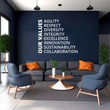 Our Values Office Wall Decal - Inspirational Conference Room Art Sticker - Decords