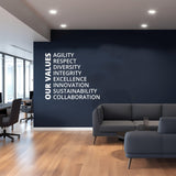 Our Values Office Wall Decal - Inspirational Conference Room Art Sticker - Decords