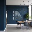 Our Values Office Wall Decal - Inspirational Conference Room Art Sticker - Decords