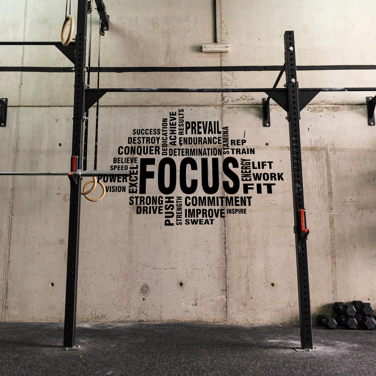 Motivational Gym Wall Decal - Fitness Workout Motivation Quote Sticker - Decords