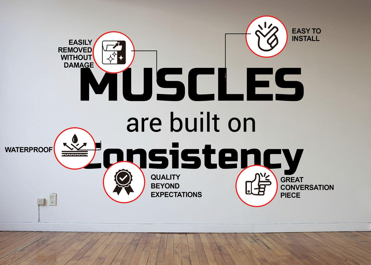 Fitness Inspiration Wall Sticker, Weightlifting Motivational Vinyl Decal - Decords