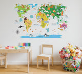 World Map Decal - Nursery Wall Sticker - Decords