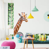 Giraffe Wall Decal - Playful Animal Stickers - Decords