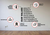 Our Values Office Wall Decal - Inspirational Conference Room Art Sticker - Decords