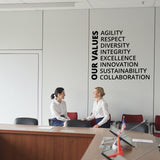 Our Values Office Wall Decal - Inspirational Conference Room Art Sticker - Decords