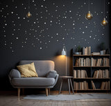 White Stars Wall Vinyl Stickers - Elegant Peel and Stick Art Map Stickers for Ceiling Decor - Decords