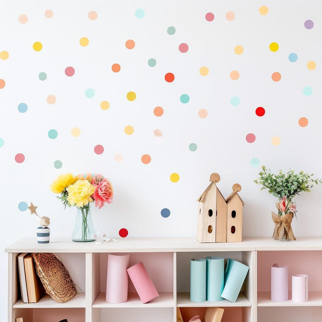 Playful Watercolor Dots: Vibrant Wall Decals for Play Areas and Children's Spaces - Decords