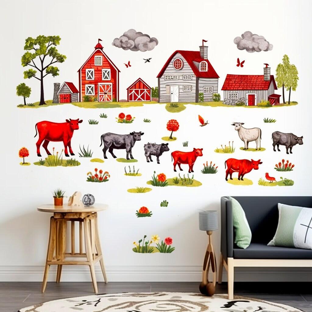 Farmyard Wall Decals: Whimsical Countryside Kids Room Transformative Decorations - Decords