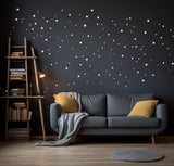 White Stars Wall Vinyl Stickers - Elegant Peel and Stick Art Map Stickers for Ceiling Decor - Decords