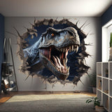 3D Dinosaurs Art Wall Sticker - Vinyl Decor with Broken Illusion Effect - Decords