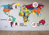 Global Traveler Themed Vinyl Wall Sticker Decal - World Exploration Design - Decords