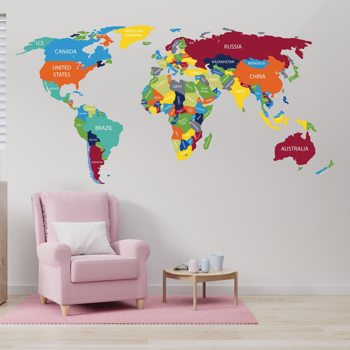 Global Traveler Themed Vinyl Wall Sticker Decal - World Exploration Design - Decords