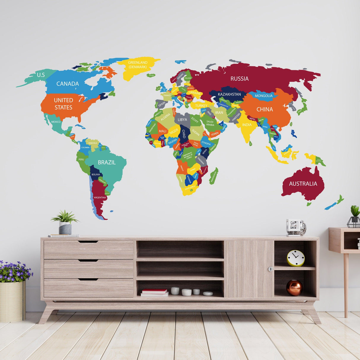 Global Traveler Themed Vinyl Wall Sticker Decal - World Exploration Design - Decords